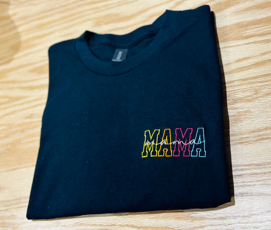 Embroidered Mama Script T-Shirt